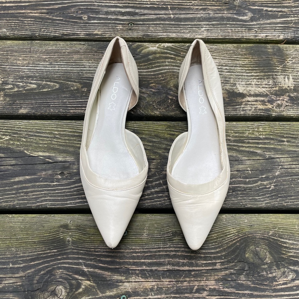 Aldo D'Orsay Cream Women's Flats